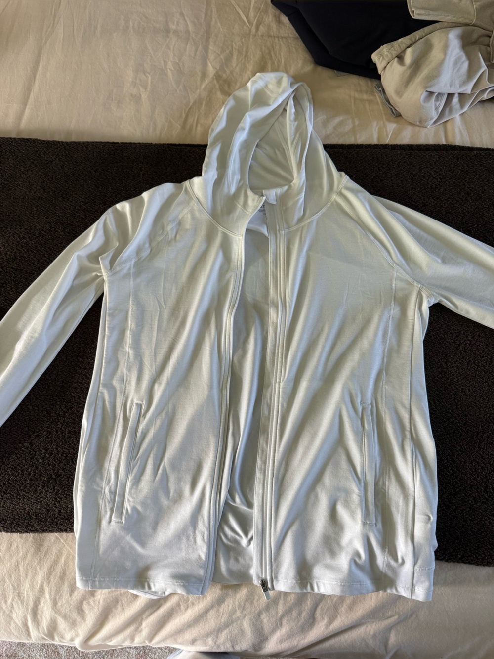 Athleta White Hooded light weight overshirt
